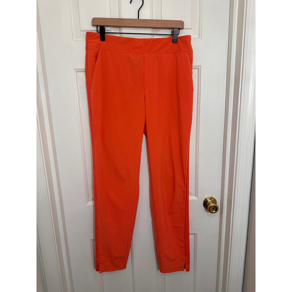 Athleta Brooklyn Ankle Pant Orange 10T Tall Tapered Lightweight Travel Trousers